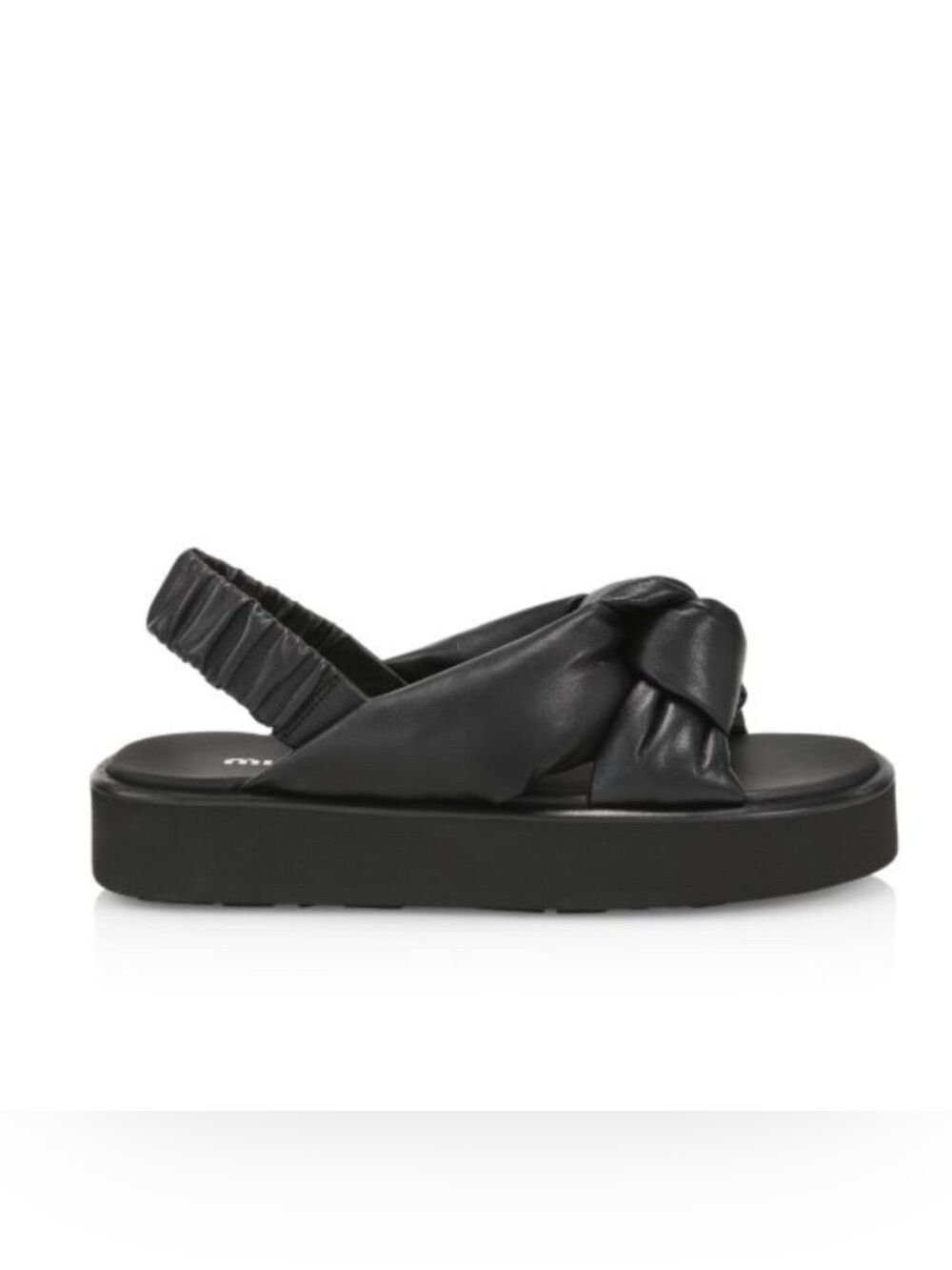 Miu Miu Black Knotted Padded Slingback Sandals